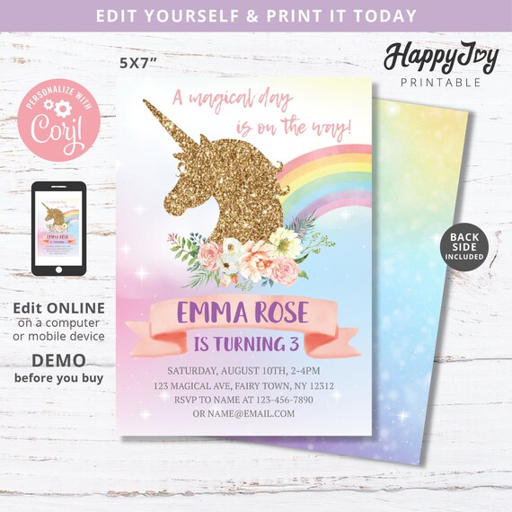 printable 5x7 template easy thanks for coming unicorn thank you card unicorn rainbow thank you note instant download paper paper party supplies lifepharmafze com
