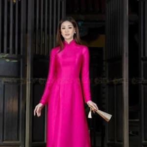 hot pink long sleeve formal dress Coraline Pink Long Sleeve Maxi Dress