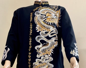 black ao dai men