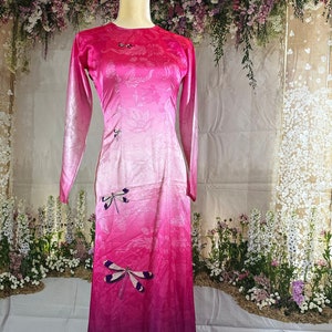 Pink Ao Dai Vietnamese Long Dress with Pants #02145