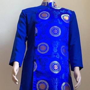 Silver or Blue Ao Dai Vietnamese Kim Xa Stretchy Long Dress Silver or Blue Ao Dai Vietnamese Kim Xa Stretchy Long Dress
