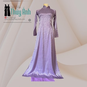 Purple Ao Dai Vietnamese Gam Long Dress with Pants G106