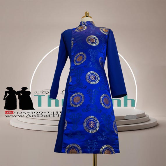 Blue Ao Dai for Man, Vietnamese Traditional Long Dress for Men No Pants G5  - Etsy