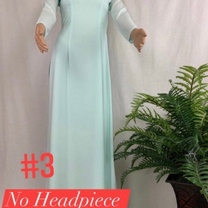 Green Ao Dai Vietnamese Bridesmaid Long Dress With Pants Cowl Collar ...