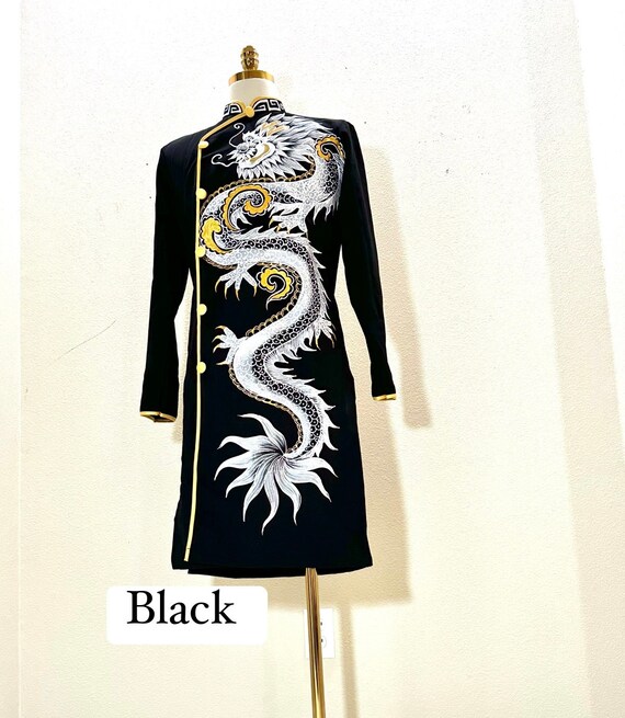 Black With White Dragon Ao Dai for Men, Hand Painted Vietnamese Traditional  Long Dress for Men, Ao Dai Chu Re, Ao Dai Nam. No Pants G107 - Etsy