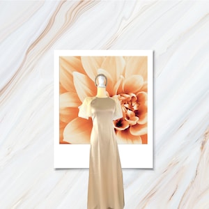 Beige Vietnamese Bridesmaid Ao Dai With Headpiece and White Pants - Ao Dai Phu Dau