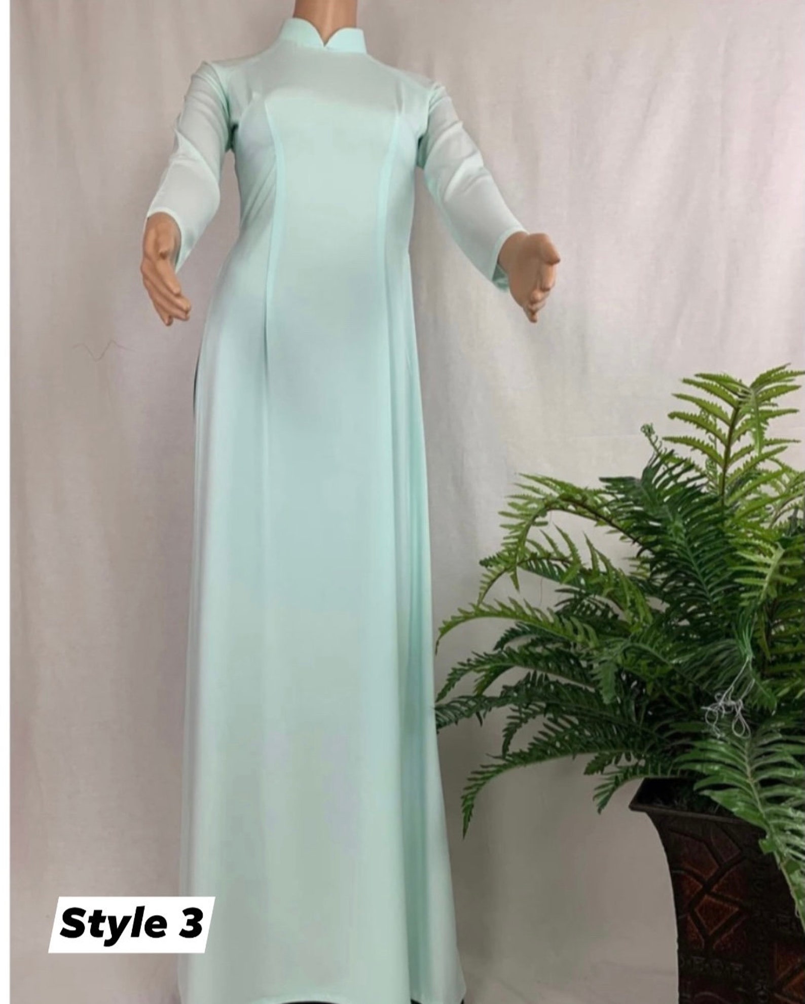 Green Ao Dai Vietnamese Bridesmaid Long Dress With Pants No - Etsy