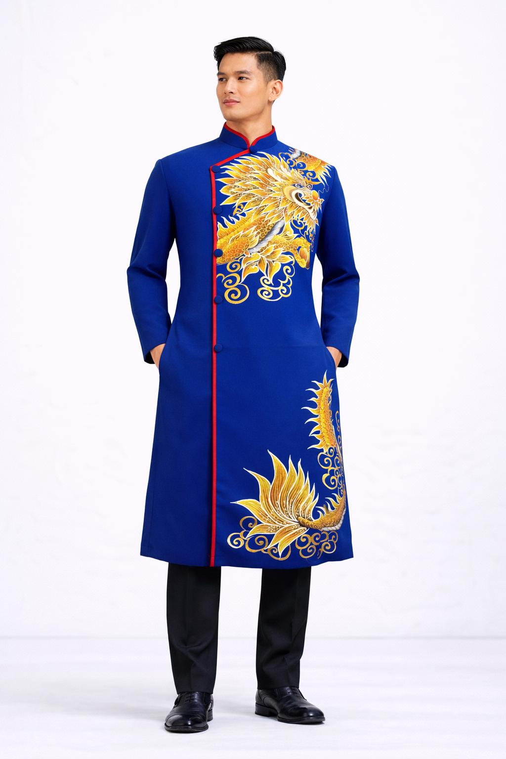 blue vietnamese dress Shifted Blue Bow Ao Dai Set 39B Ao Dai by Cute Sass