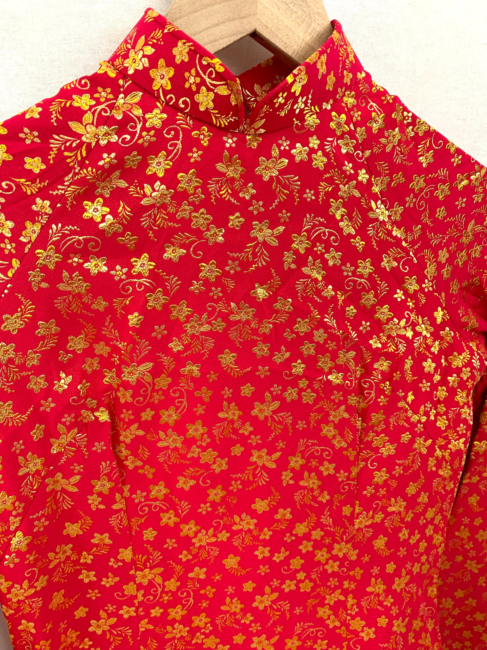 Red Ao Dai Vietnamese Ao Dai Thai Tuan Silk With Pants free - Etsy