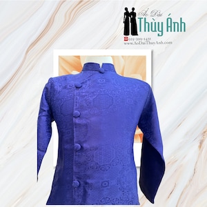 Purple Ao Dai for Men, Traditional Vietnamese Gam Long Dress for Men, Ao Dai Nam. No pants G36