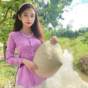 Ao Dai Ba Ba: Top vietnamita de cuello vuelto (sin pantalones)