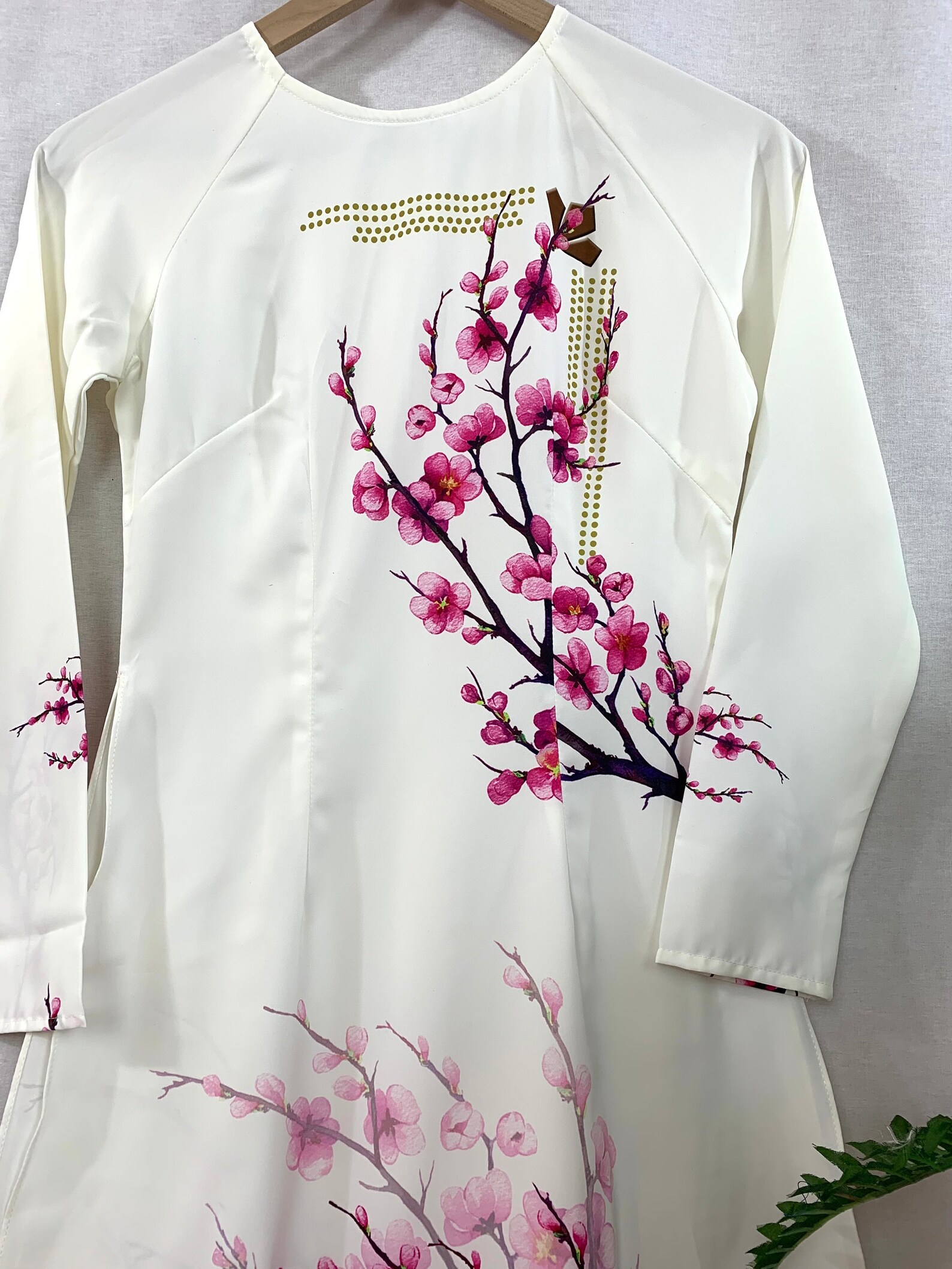 White Ao Dai Vietnamese Lua Mango Silk Long Dress With Pants - Etsy