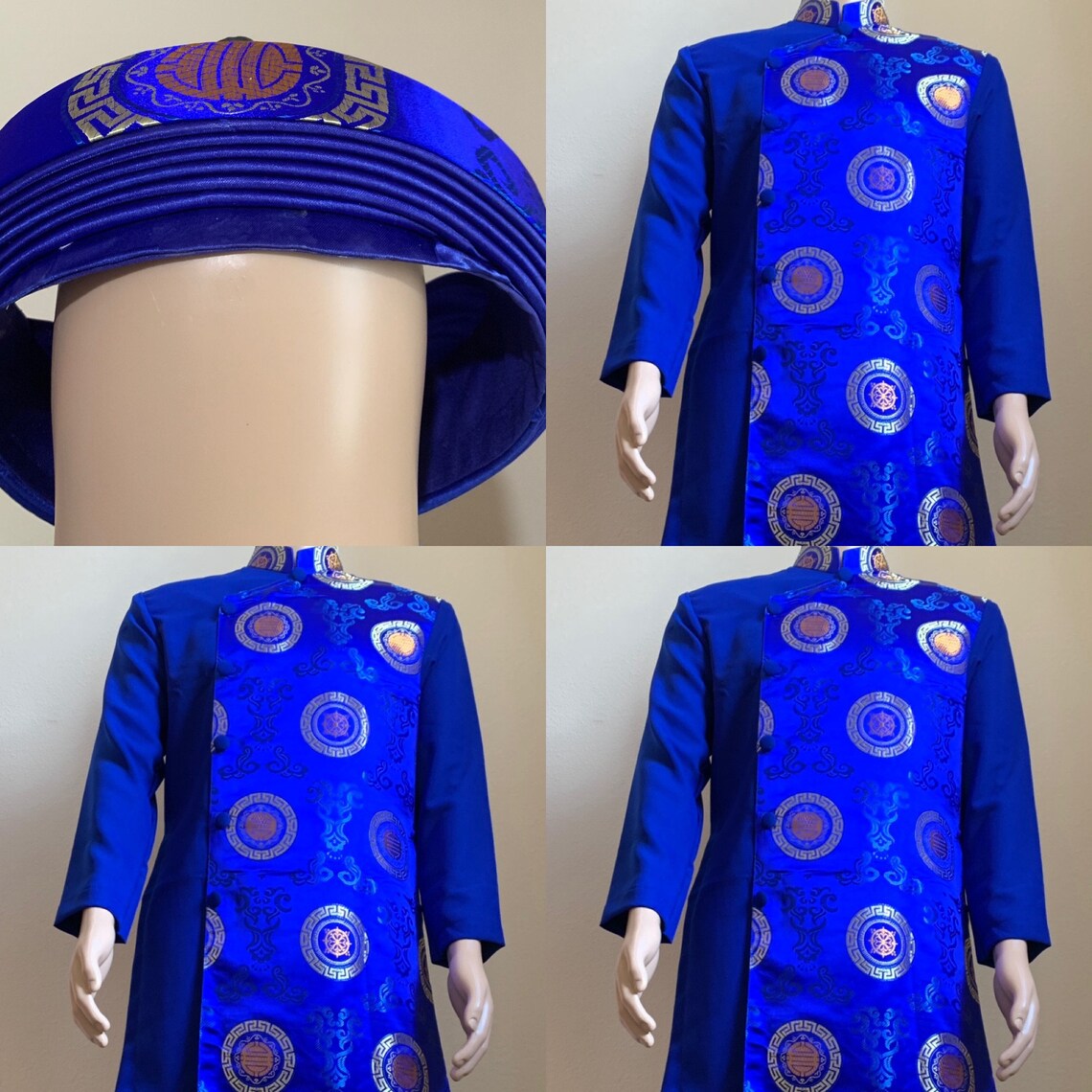 Blue Ao Dai for Men Vietnamese Traditional Long Dress for Men Etsy