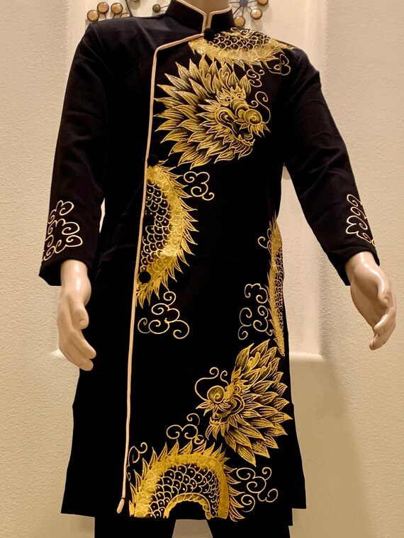 black and gold ao dai