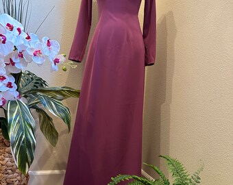 Dark Purple Ao Dai Vietnamese Silk Long Dress With Pants G83 Dark Purple Ao Dai Vietnamese Silk Long Dress With Pants G83