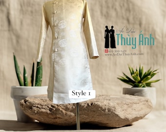 Cream Ao Dai for Man, Vietnamese Dress# TA132