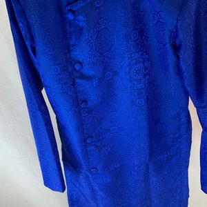 Royal Blue Ao Dai for Men, Vietnamese Gam Long Dress for Men, No Pants ...