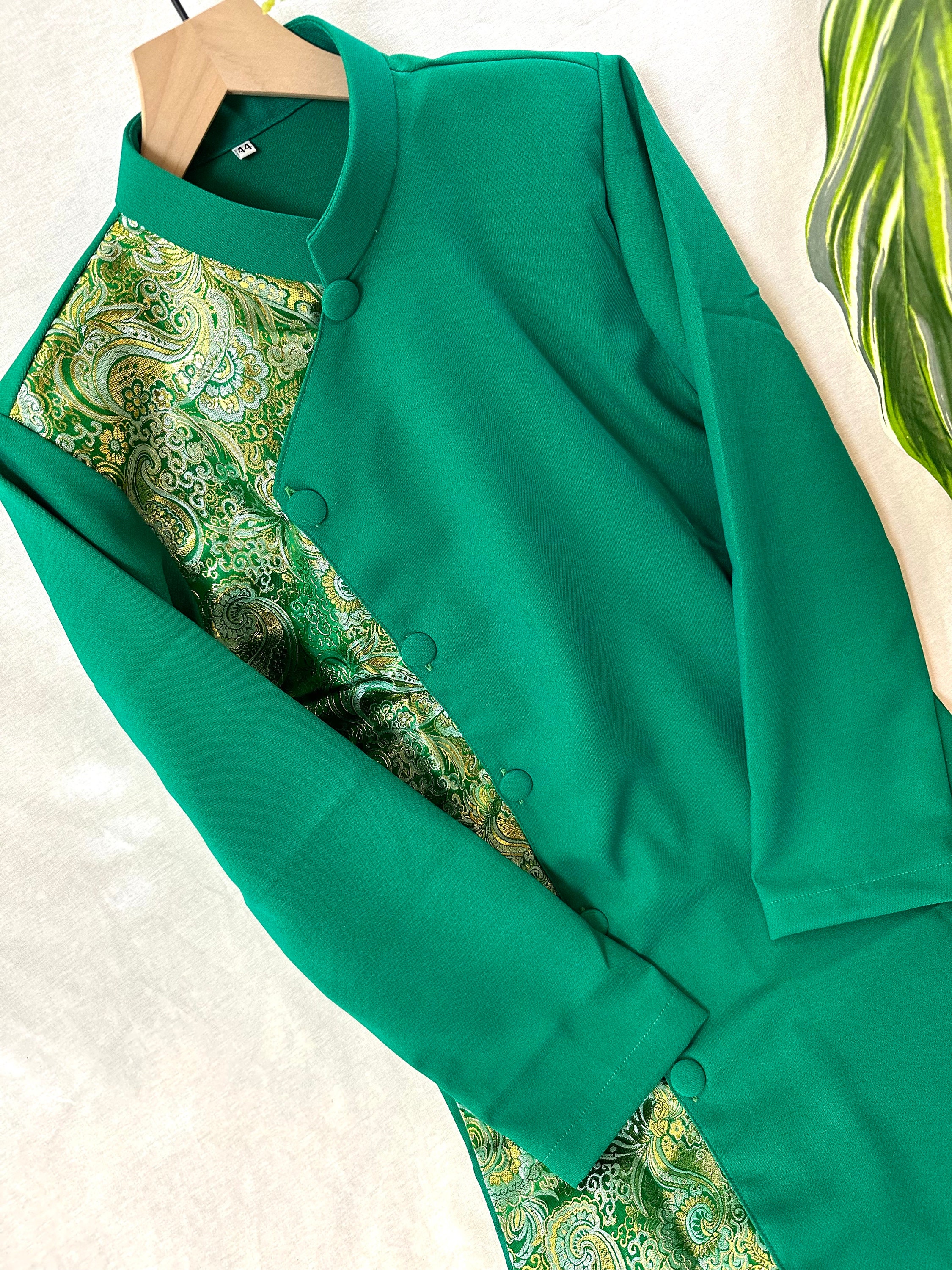 Green Ao Dai for Men, Vietnamese Traditional Long Dress for Green Ao Dai for Men, Vietnamese Traditional Long Dress for