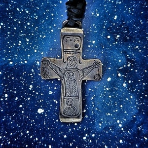 Enkolpion Cross Pendant. Medieval Byzantine Cross. Christian Conjure. Catholic Conjure. Saint Conjure. Bible Magic. Hoodoo. Voodoo.