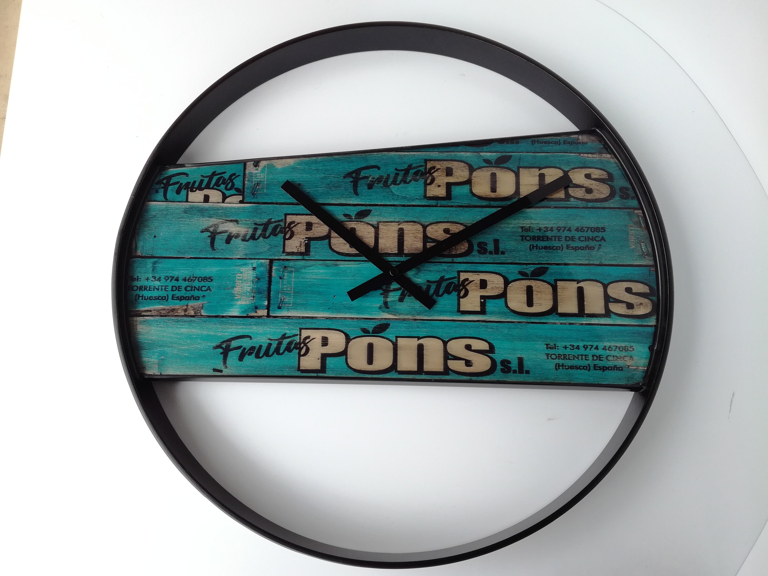 Grande Horloge Murale.bois et Métal.