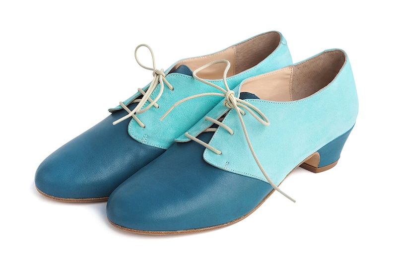 Vintage Lace up Shoes Women Leather Shoes Suede Oxford - Etsy