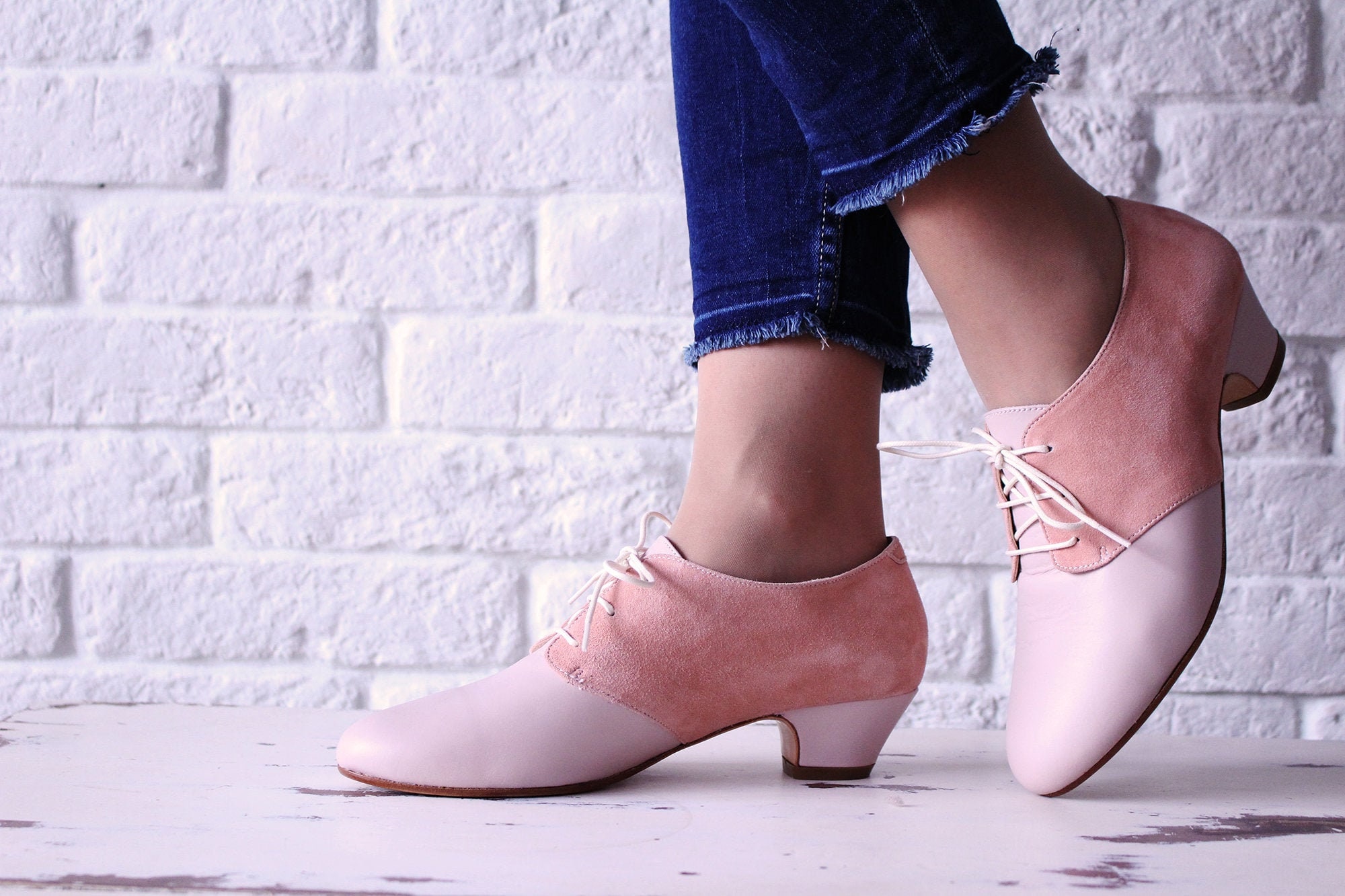 White Oxford Heels - Etsy
