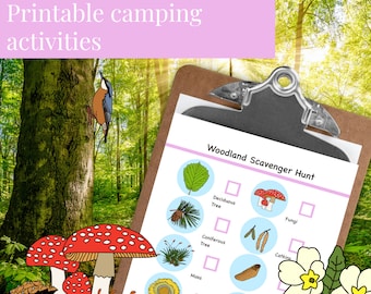 Camping game printable // Woodland (Printable PDF)