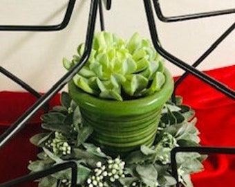 Large 3D Metal Star Succulent Display or Candle Holder, Country or Patriotic Decorating