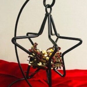 3 D Star Candle Holder , Country Table Decor, Farm Table Black Iron Star with Stand, Iron Candle Holder, Christmas, Patriotic image 6