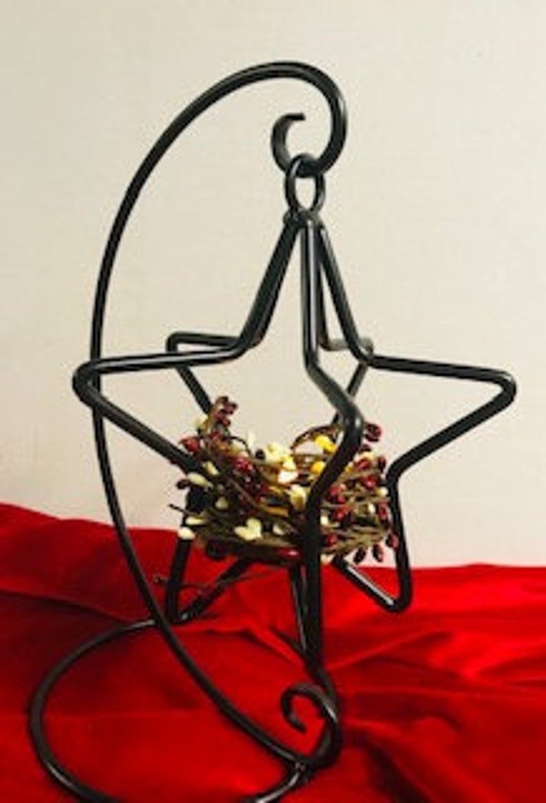 3 D Star Candle Holder , Country Table Decor, Farm Table Black Iron Star with Stand, Iron Candle Holder, Christmas, Patriotic image 6