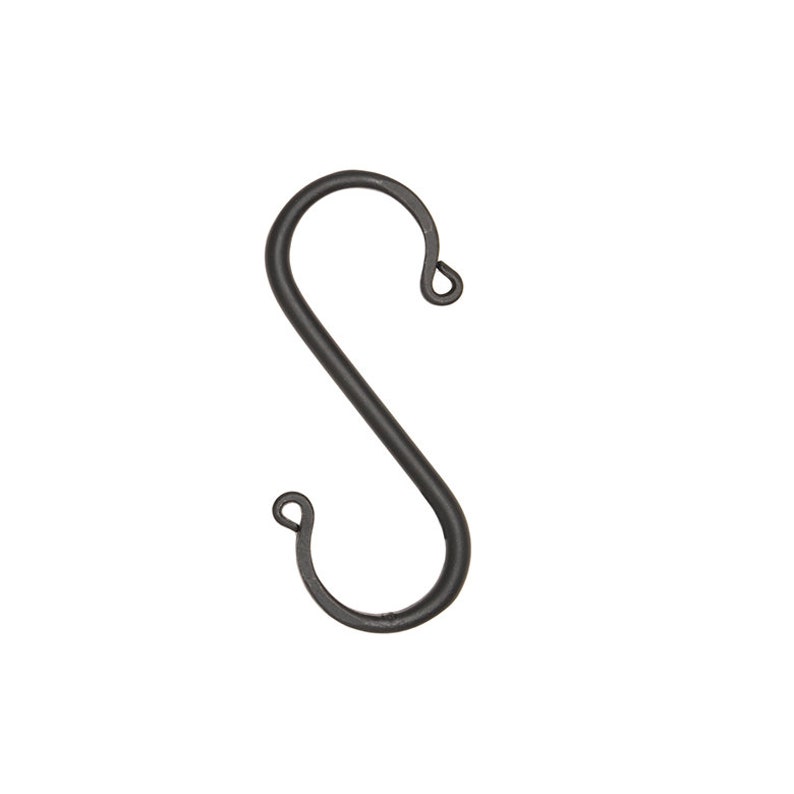 S Hooks , Set of 4 Black Wrought Iron S Hooks in 4 Sizes image 3