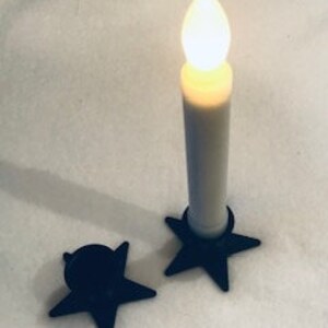 2 Window Taper Candle Holders , Rectangle or Star Taper Candle Holder, Black Iron Holder SOLD IN PAIRS image 3