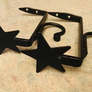 Amish Black Iron Shelf Curtain Brackets. Set of 2, Single or Double Rod, Hang your Curtains and Create a Shelf, Hand Made not Mass Produced image 2