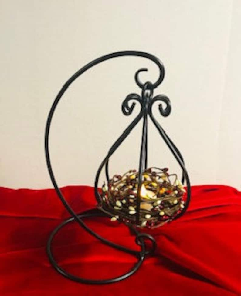 Small Iron Basket on Stand, Amish Iron Basket, Table Decor, Modern Farmhouse All Seasons, Mothers Day Gift, Teacher Gift image 6