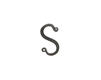 S Hooks , Set of 4 Black Wrought Iron S Hooks in 4 Sizes