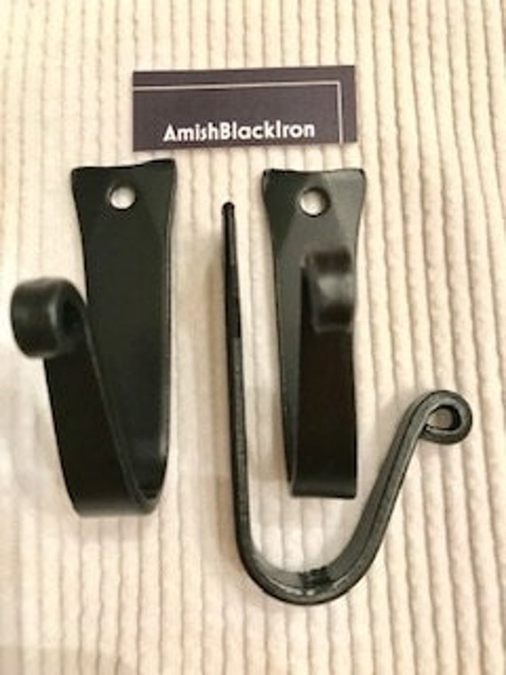 3 Black Wall Hooks for Heavy Items From Back Packs to Christmas Stockings