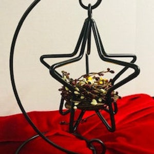 3 D Star Candle Holder , Country Table Decor, Farm Table Black Iron Star with Stand, Iron Candle Holder, Christmas, Patriotic image 5