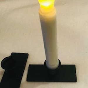 2 Window Taper Candle Holders , Rectangle or Star Taper Candle Holder, Black Iron Holder SOLD IN PAIRS image 1