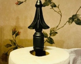 Black Iron Paper Towel Holder with Finial