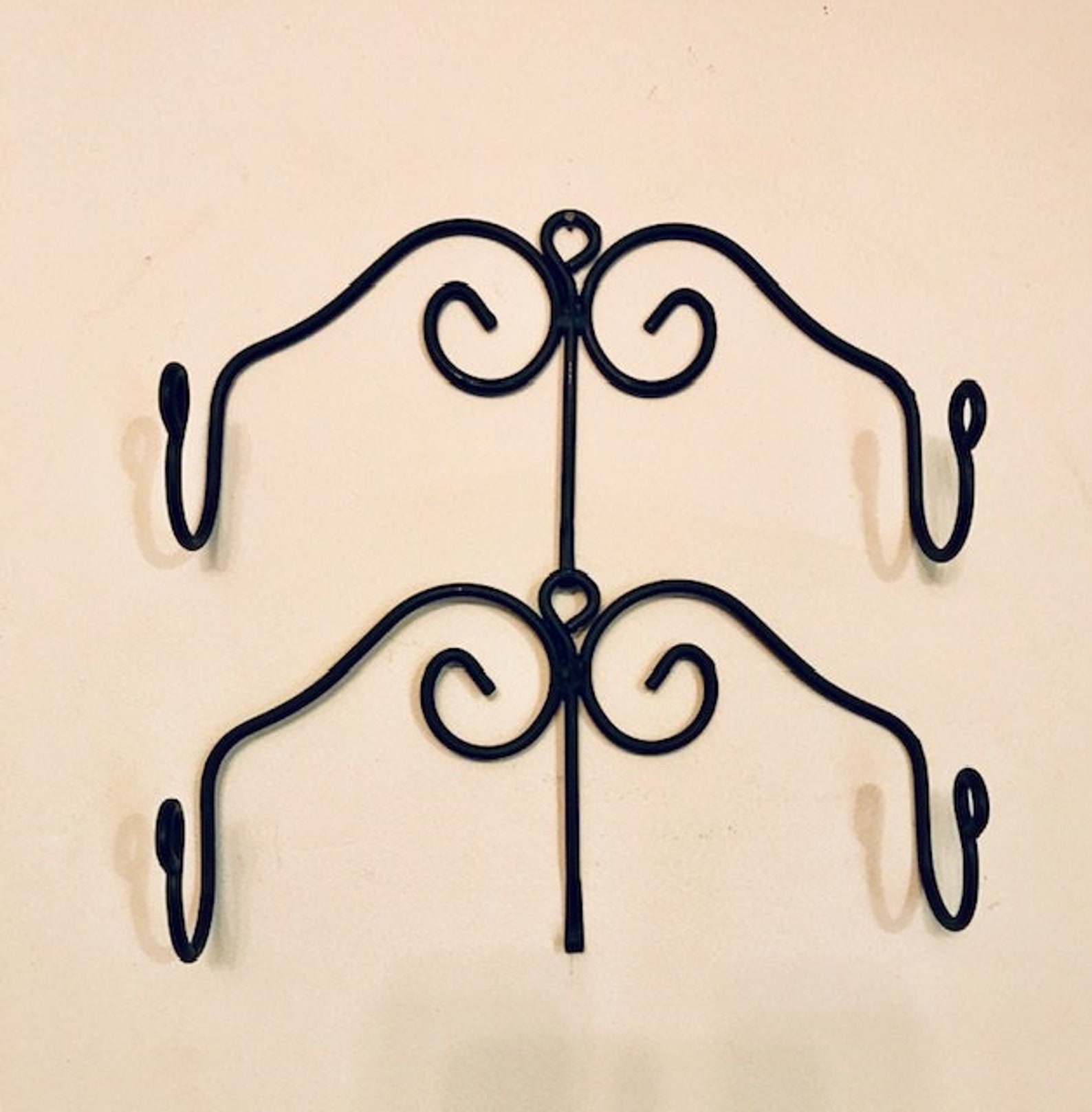 One Fancy Black Iron Rolling Pin Holder Amish Wrought Etsy