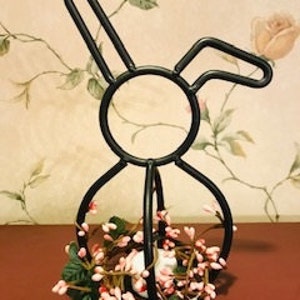 Small Black Iron Bunny Candle Holder, Spring Table Top Decor, Easter Table Top Decoration image 3