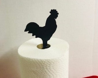 Rooster Paper Towel Holder, Iron Handmade Towel Holder, Country Kitchen Accent