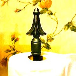 Black Iron Paper Towel Holder with Finial