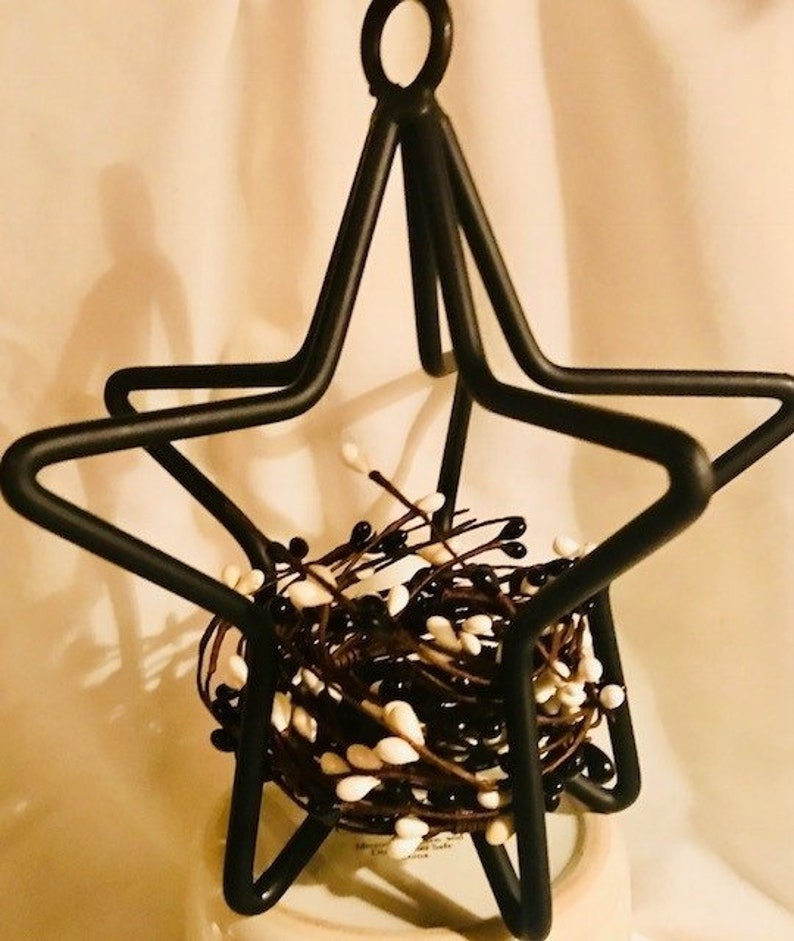 3 D Star Candle Holder , Country Table Decor, Farm Table Black Iron Star with Stand, Iron Candle Holder, Christmas, Patriotic image 3
