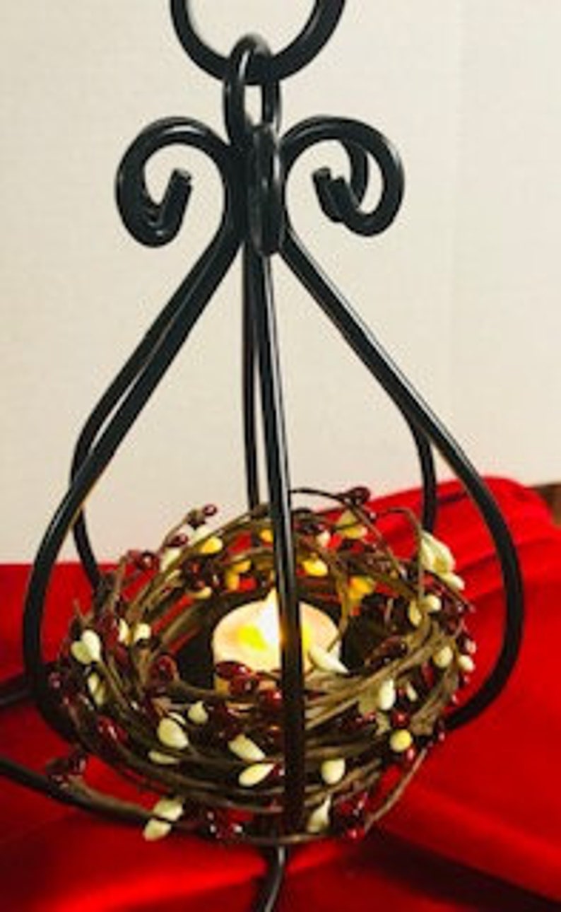 Small Iron Basket on Stand, Amish Iron Basket, Table Decor, Modern Farmhouse All Seasons, Mothers Day Gift, Teacher Gift image 5