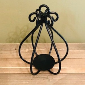 Small Iron Basket on Stand, Amish Iron Basket, Table Decor, Modern Farmhouse All Seasons, Mothers Day Gift, Teacher Gift image 3