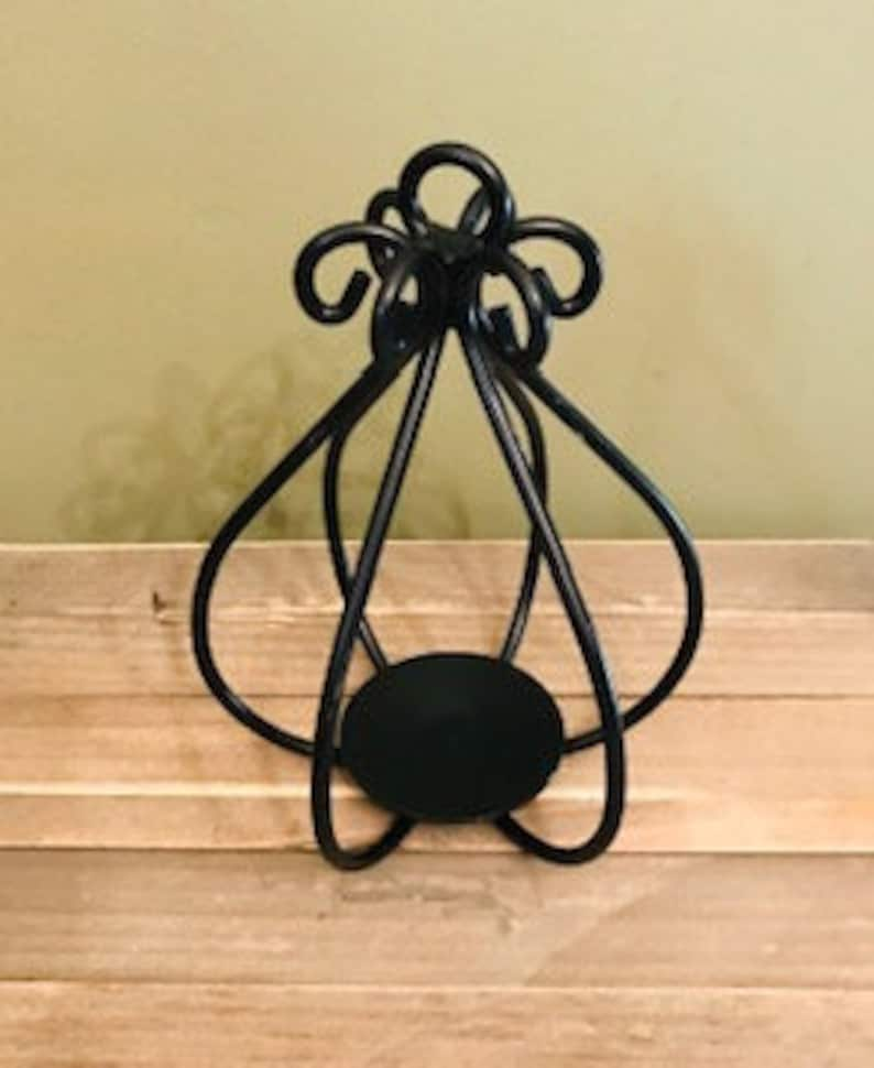 Small Iron Basket on Stand, Amish Iron Basket, Table Decor, Modern Farmhouse All Seasons, Mothers Day Gift, Teacher Gift image 3