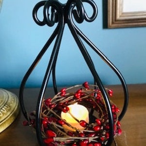 Small Iron Basket on Stand, Amish Iron Basket, Table Decor, Modern Farmhouse All Seasons, Mothers Day Gift, Teacher Gift image 4