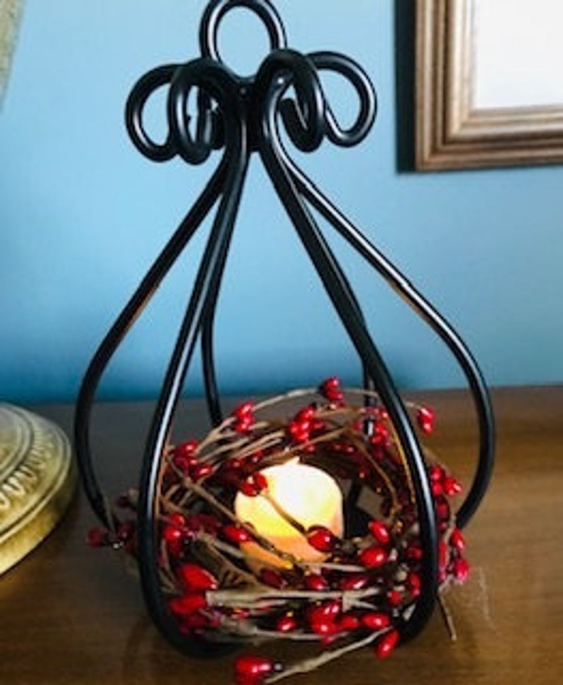 Small Iron Basket on Stand, Amish Iron Basket, Table Decor, Modern Farmhouse All Seasons, Mothers Day Gift, Teacher Gift image 4
