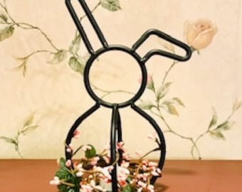 Small Black Iron Bunny Candle Holder, Spring Table Top Decor, Easter Table Top Decoration